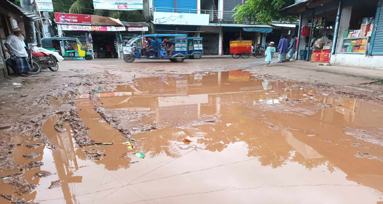 হাইমচরে রাস্তা সংস্কার না হওয়ায় কয়েক হাজার শিক্ষার্থীর দুর্ভোগ