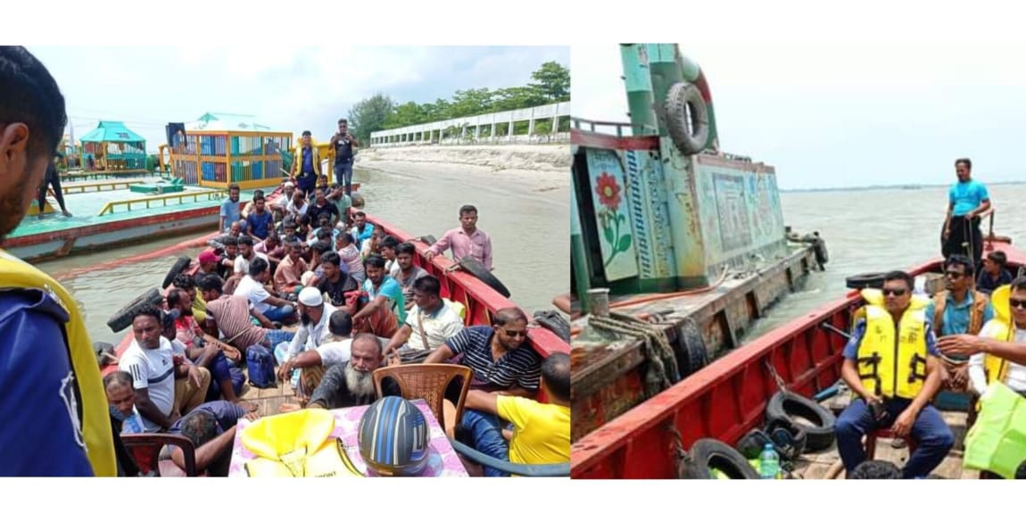 ড্রেজার-বাল্কহেড ও স্পিডবোটে নগদ অর্থসহ ৪৩ জন আটক