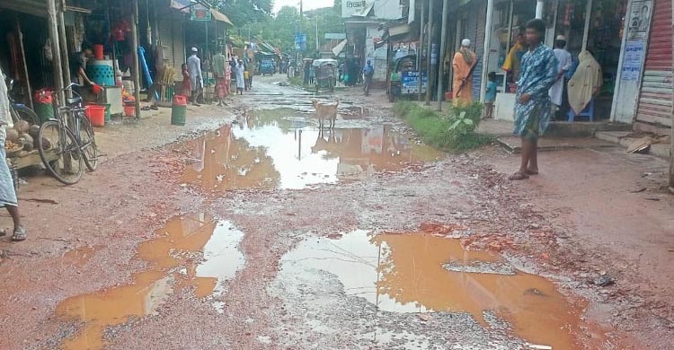 কচুয়া-কাশিমপুর সড়কের বেহাল দশা : যাত্রীদের দুর্ভোগ  