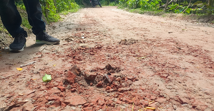 মৈশাদিতে নিম্নমানের নির্মাণ সামগ্রী ব্যবহার করে রাস্তা নির্মাণের অভিযোগ   