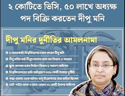 ২ কোটিতে ভিসি, ৫০ লাখে অধ্যক্ষ পদ বিক্রি করতেন দীপু মনি  