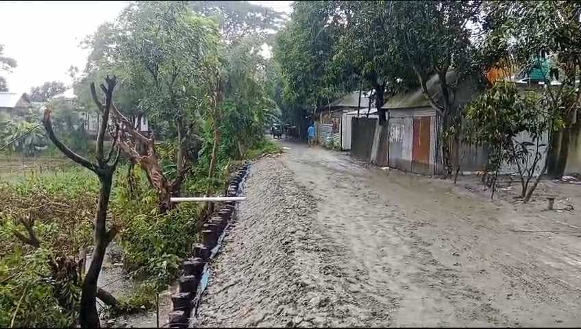 মুন্সীগঞ্জে ধসে পড়া সড়কের মেরামত  কাজ শুরু