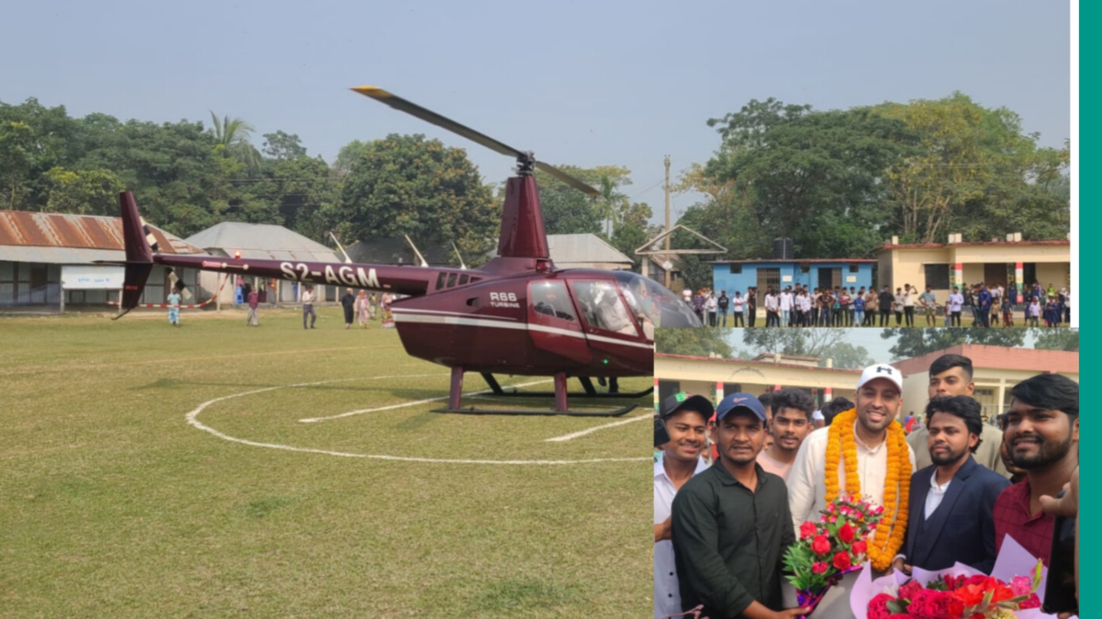 মতলব উত্তরে সৌদি মালিককে নিয়ে হেলিকপ্টারে করে এলেন প্রবাসী মোবারক