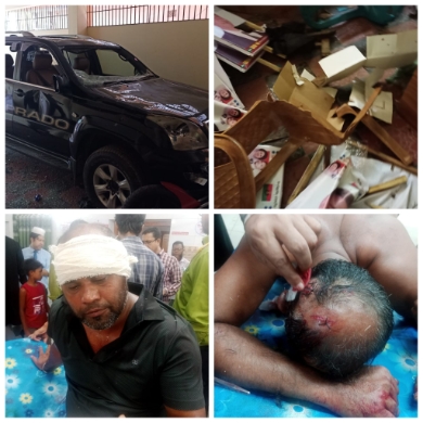 চাঁদপুর শহরে বিএনপি নেতা আজম খানের বাসা ও অফিসে দু দফা ব্যাপক হামলা