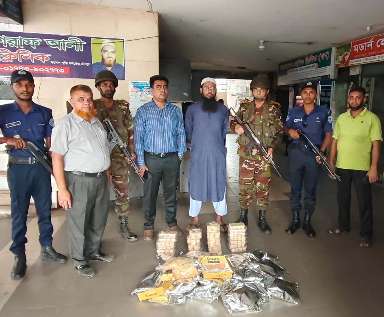 যৌথবাহিনীর অভিযানে অবৈধ পণ্য তৈরির কারখানা শনাক্ত