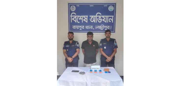 রায়পুরে ৬শ' পিচ ইয়াবাসহ মাদক ব্যবসায়ী গ্রেপ্তার