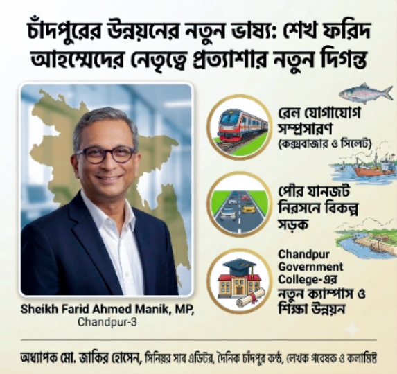 চাঁদপুরের উন্নয়নের নতুন ভাষ্য: শেখ ফরিদ আহম্মেদের নেতৃত্বে প্রত্যাশার নতুন দিগন্ত!
