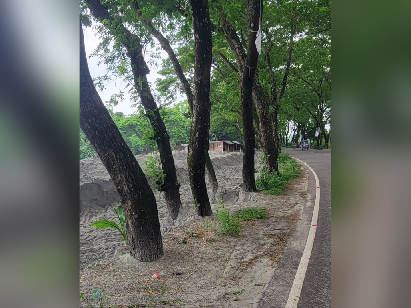 নিজগাছতলায় সরকারি জায়গা থেকে বালু সরিয়ে নিলেন জমির মালিকরা