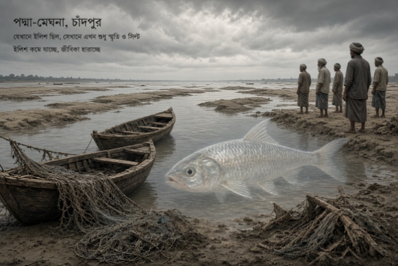 নাব্যতা সংকট ও ডুবোচর: ভরা মৌসুমেও চাঁদপুরের জেলেদের হাহাকার