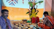 পুরাণবাজার বারোয়ারি মণ্ডপে গঙ্গা পূজা