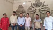 কচুয়ায় পূজামণ্ডপ পরিদর্শনে  দুর্যোগ ব্যবস্থাপনা অধিদপ্তরের সহকারী পরিচালক আবুল কালাম আজাদ