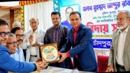 বিদায়ী পুলিশ সুপার মুহাম্মদ আব্দুর রকিবকে চাঁদপুর ক্লাবের সংবর্ধনা