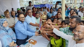 আউটার স্টেডিয়ামে প্রাথমিক বিদ্যালয় গোল্ডকাপ ফুটবল টুর্নামেন্টের জেলা  পর্যায়ের ফাইনাল