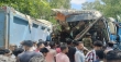 শাহরাস্তিতে যাত্রীবাহী বাস ও বালুভর্তি ট্রাকের মুখোমুখি সংঘর্ষে ৩ জন নিহত