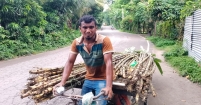 নিজের ক্ষেতের আখ রাস্তায় রাস্তায় বিক্রি করে লাভবান মনির মোল্লা