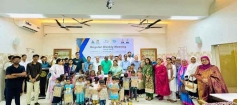 রোটারিয়ান গোপাল সাহার জন্মদিনে ইন্টার‌্যাক্ট ক্লাবের শিক্ষা উপকরণ বিতরণ