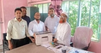 সাহেবগঞ্জ মাধ্যমিক বিদ্যালয়ে ল্যাপটপ ও প্রিন্টার দিলেন নবাগত সভাপতি
