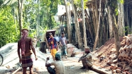 ফরিদগঞ্জে আদালতের আদেশ তোয়াক্কা না করে সীমানা বিরোধের জমিতে ঘর তুলছে বিবাদী