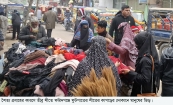তীব্র শীতে ভিড় বাড়ছে ফুটপাতের দোকানে