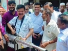 ফগার মেশিন কাঁধে নিয়ে মশকনিধন ও পরিষ্কার-পরিচ্ছন্নতার উদ্বোধন করেন এমপি